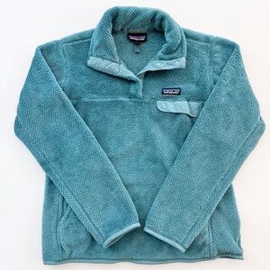 Patagonia Re-Tool Half-Snap Pullover Fleece Teal Medium EUC